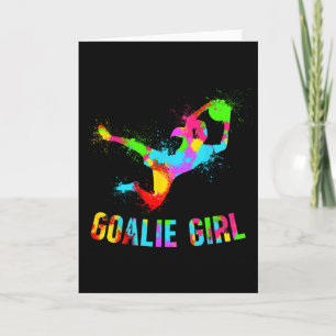 Tarjeta Niña portera de fútbol Portera de fútbol femenino