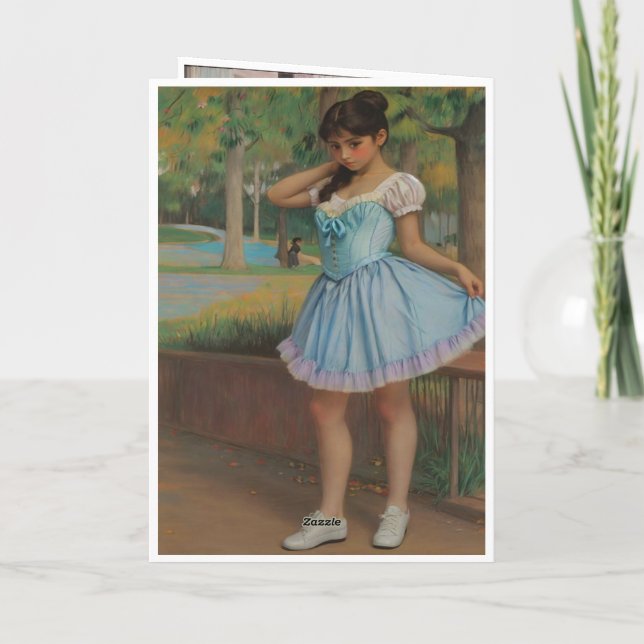 Tarjeta Niña soniando que es un bailarina (Reverso)