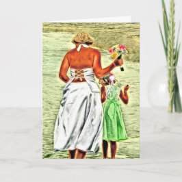 Tarjeta Niña y novia florida, Boda felicitaciones