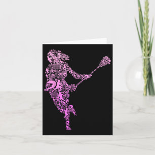 Tarjeta Niñas Chicas Juveniles Lacrosse Player