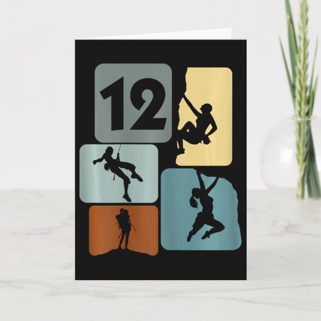 Tarjeta Niñas de 12 años escalando bouldering cumpleaños 1 (Anverso)