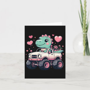 Tarjeta Niñas Lindas Día de San Valentín de Niños Dinosaur
