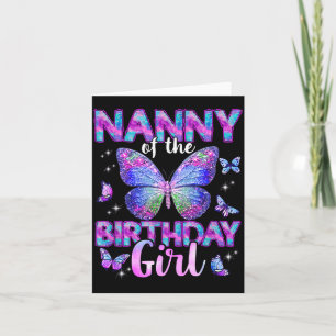 Tarjeta Niñera De La Familia De Mariposas De La Cumpleañer