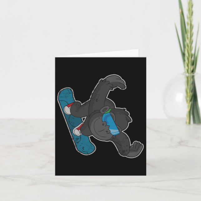 Tarjeta Niñeras de snowboard Gorila Hombres Niñas (Anverso)