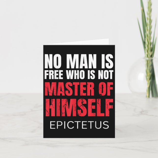 Tarjeta Ningún Hombre Es Libre Quién No Es Marcus Aurelius (Anverso)