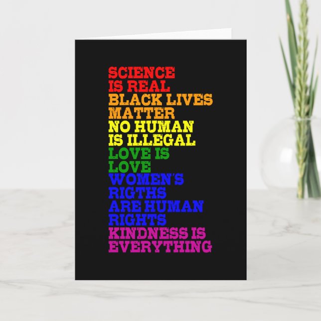 Tarjeta NINGÚN HUMANO ES ILEGAL Mes DEL Orgullo LGBT LGBTQ (Anverso)