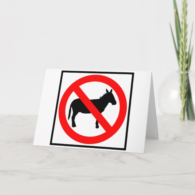 Tarjeta Ningún Rótulo de la carretera de los burros (Anverso)