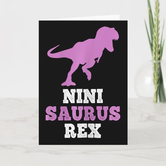 Tarjeta Nini-saurus Rex Dino Dinosaurio Ninisaurus Diverti (Anverso)