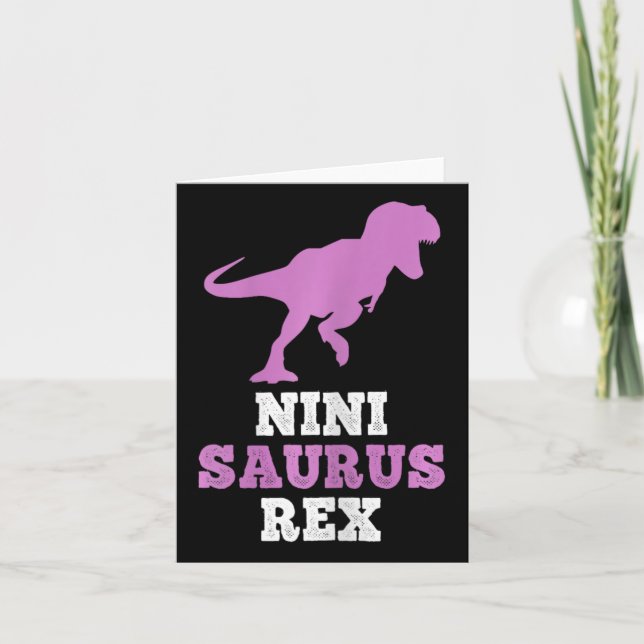 Tarjeta Nini-saurus Rex Dino Dinosaurio Ninisaurus Diverti (Anverso)