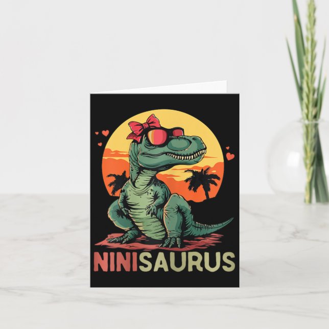 Tarjeta Ninisaurus Dino Dinosaur Nini-saurus T-rex Madre (Anverso)