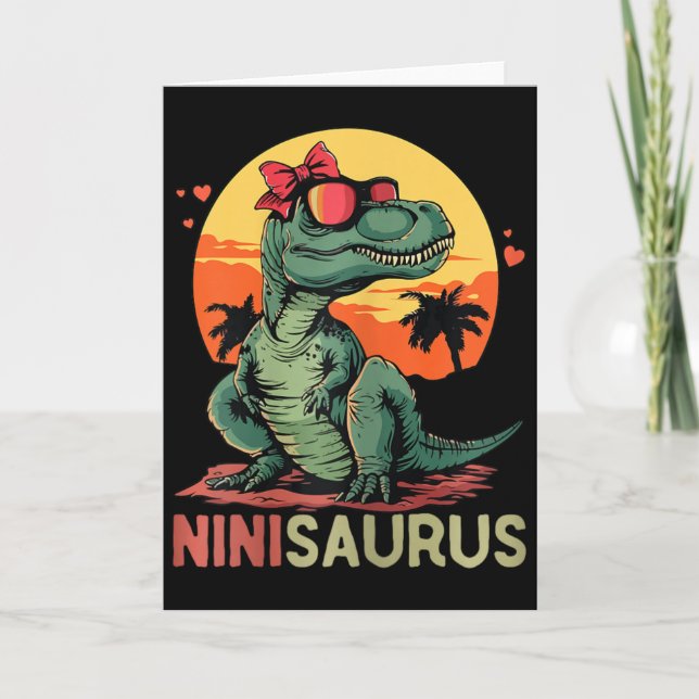Tarjeta Ninisaurus Dino Dinosaur Nini-saurus T-rex Madre (Anverso)