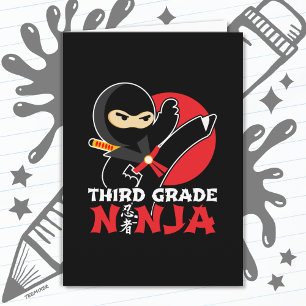 Tarjeta Ninja Kick de 3er grado vuelve a la escuela