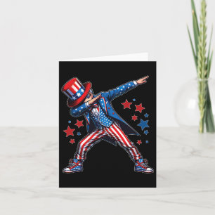Tarjeta Niño Americano Dabbing Patriótico 4 De Julio Niños