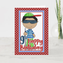 Tarjeta Niño ciego - Feliz noveno cumpleaños