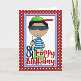 Tarjeta Niño ciego - Feliz octavo cumpleaños