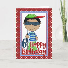 Tarjeta Niño ciego - Feliz sexto cumpleaños
