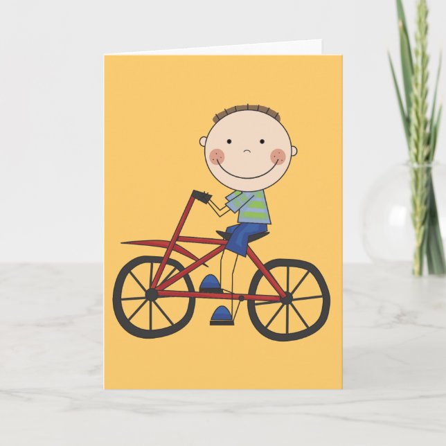 Tarjeta Niño con camisetas y regalos para bicicletas (Anverso)