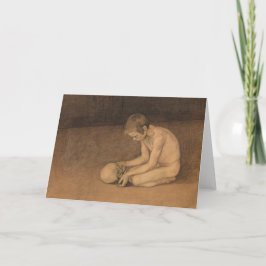 Tarjeta Niño con cráneo (por Magnus Enckell)