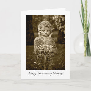 Tarjeta Niño con pozo de primavera - Feliz Anniversay Darl