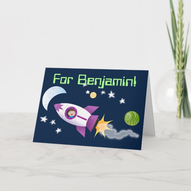 Tarjeta Niño cortado en el ilustracion de personalizado de (Anverso)