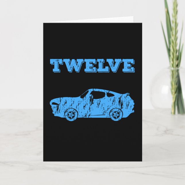 Tarjeta Niño de 12 años 12 años de edad, auto muscular (Anverso)