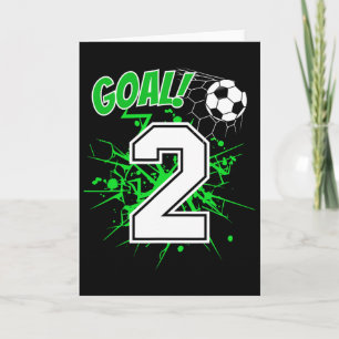 Tarjeta Niño de 2 años niños cumpleaños de fútbol tema 2do