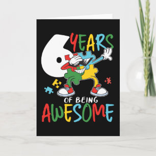 Tarjeta Niño De 6 Años De Edad O Concienciación Sobre El A