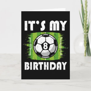 Tarjeta Niño de 8 años jugador de fútbol cumpleaños 8º cum