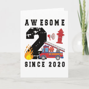 Tarjeta Niño de bombero de regalo de cumpleaños nacido en 