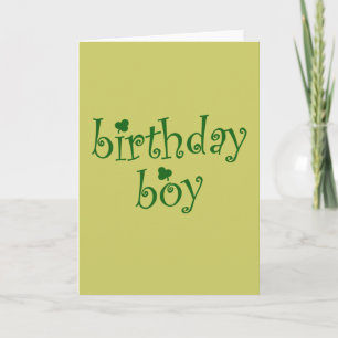 Tarjeta Niño de cumpleaños de San Patricio con Shamrock