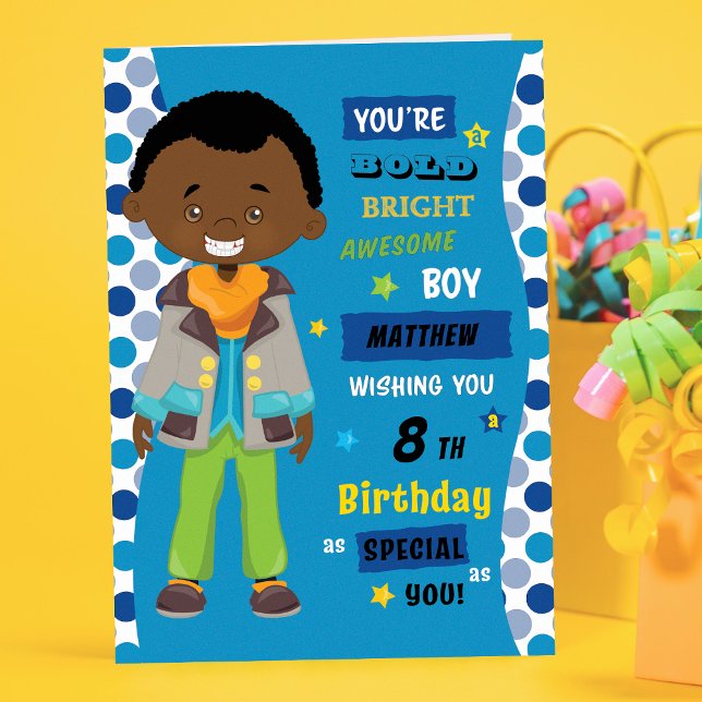 Tarjeta Niño de cumpleaños negro (Subido por el creador)