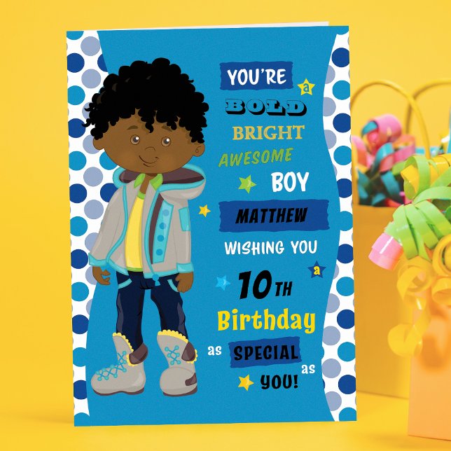 Tarjeta Niño de cumpleaños negro (Subido por el creador)