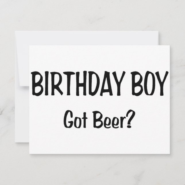 Tarjeta Niño De Cumpleaños Obtuvo Cerveza (Anverso)