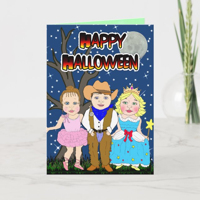 Tarjeta Niño de Halloween feliz, princesa Ballerina (Anverso)