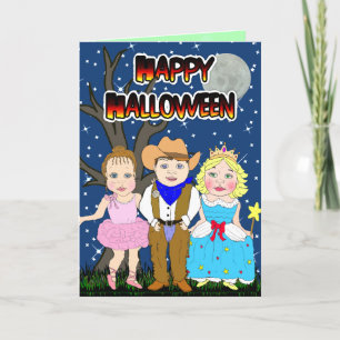Tarjeta Niño de Halloween feliz, princesa Ballerina