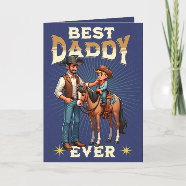 Tarjeta Niño del caballo de vacas occidentales feliz día 2 (Anverso)
