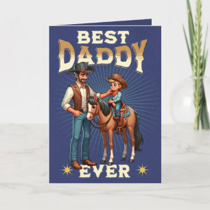Tarjeta Niño del caballo de vacas occidentales feliz día 2