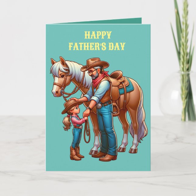 Tarjeta Niño del caballo de vacas occidentales feliz día 5 (Anverso)