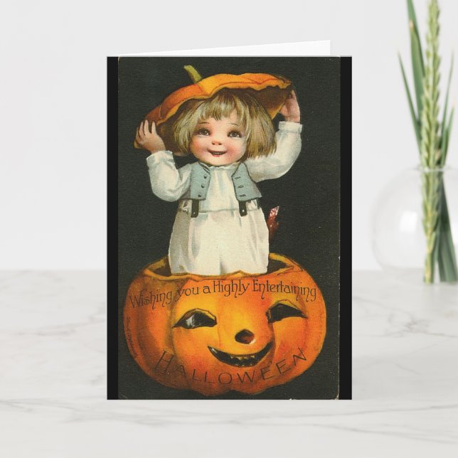 Tarjeta Niño dentro de la Calabaza (Anverso)