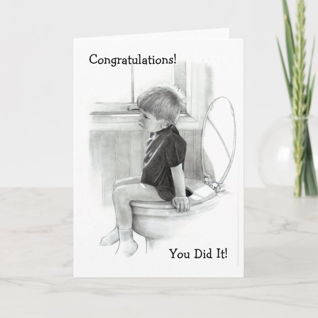 TARJETA NIÑO EN LA POTTY: FELICITACIONES: HUMOR (Anverso)