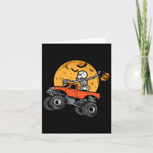 Tarjeta Niño esqueleto monstruo moto luna niño niño niño n