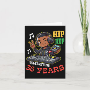 Tarjeta Niño Hip Hop celebrando el cumpleaños feliz de 36 