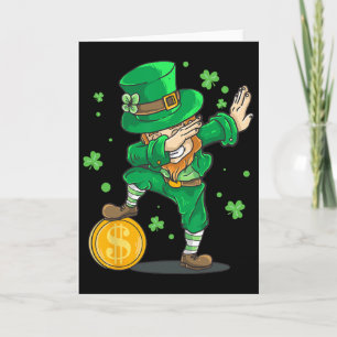 Tarjeta Niño Irlandés Haciento El Dab Leprechaun Divertido