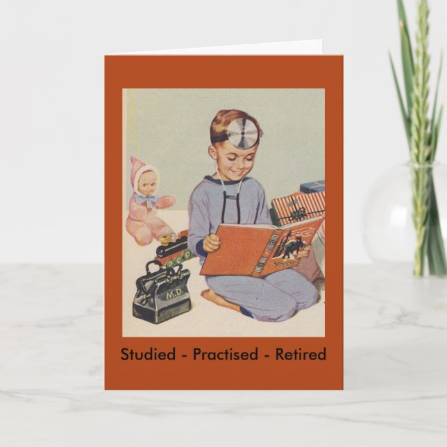 Tarjeta Niño jugando Médica - Retro (Anverso)