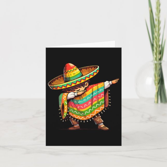Tarjeta Niño mexicano Dabbing Funny Cinco De Mayo (Anverso)