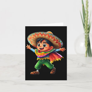Tarjeta Niño mexicano Fiesta Poncho Cinco De Mayo Celeb