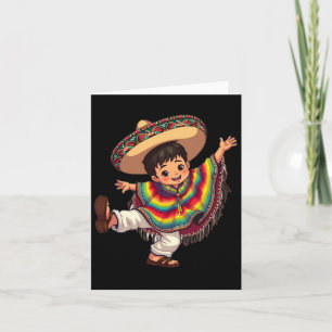 Tarjeta Niño mexicano Poncho Cinco De Mayo Envuelto mexica