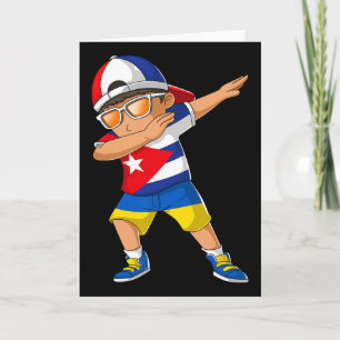 Tarjeta Niño mitad cubano mitad ucraniano bandera de Cuba 