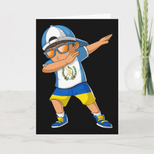 Tarjeta Niño mitad guatemalteco mitad ucraniano Bandera de