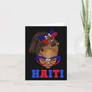 Tarjeta Niño negro afro desordenado Chica haitiano índice